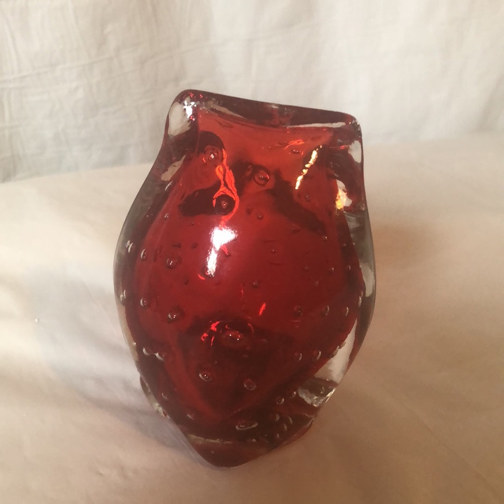 Owl paperweight handmade blown glass EUC 3.5” no chips - Picture 4 of 7